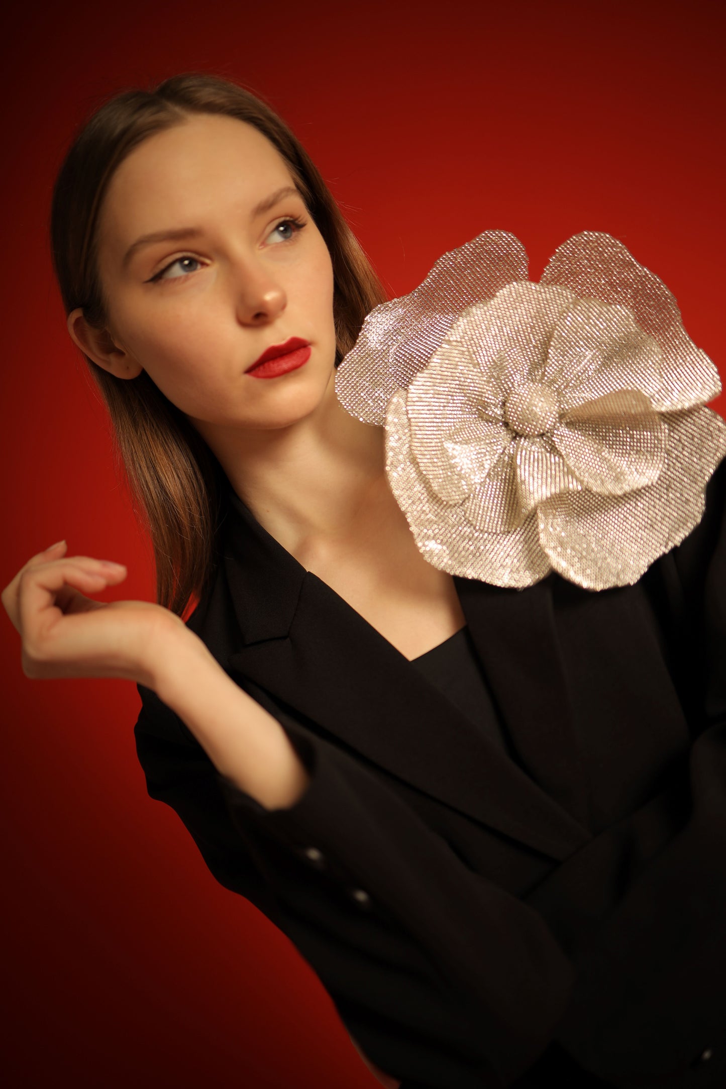 Silver detachable flower