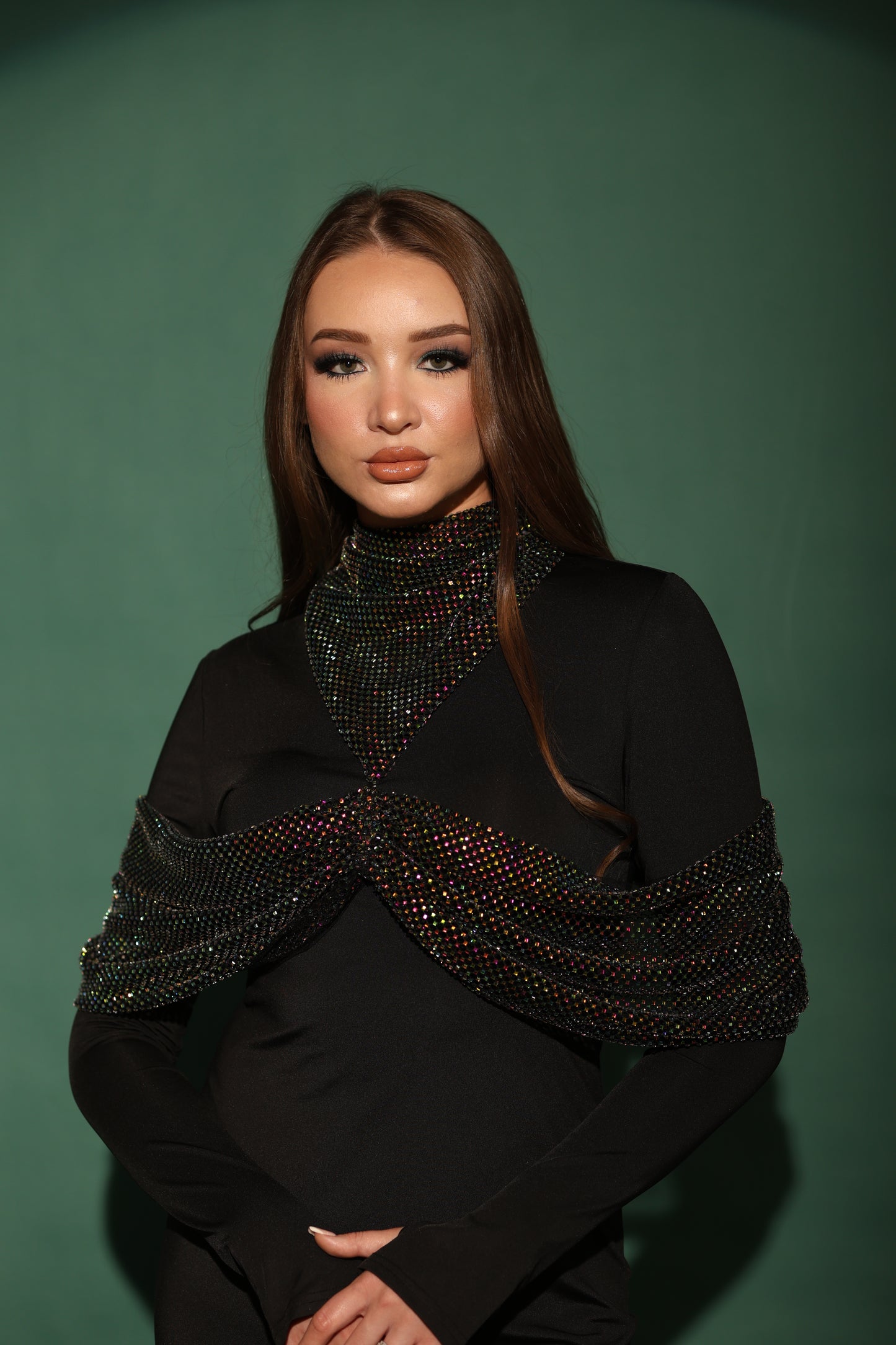Swarovski mesh cape wrap