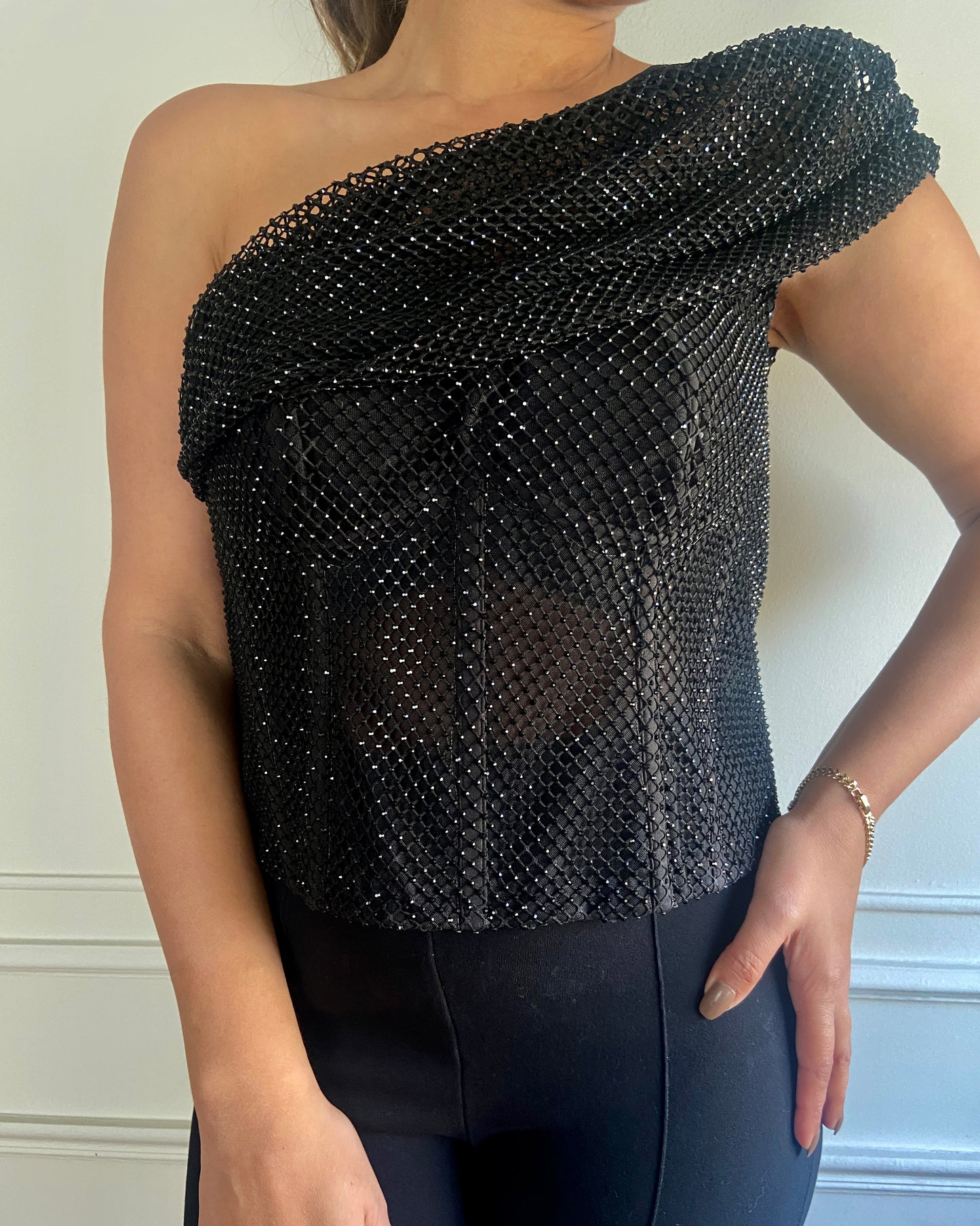 Midnight Mesh Top – Size 38