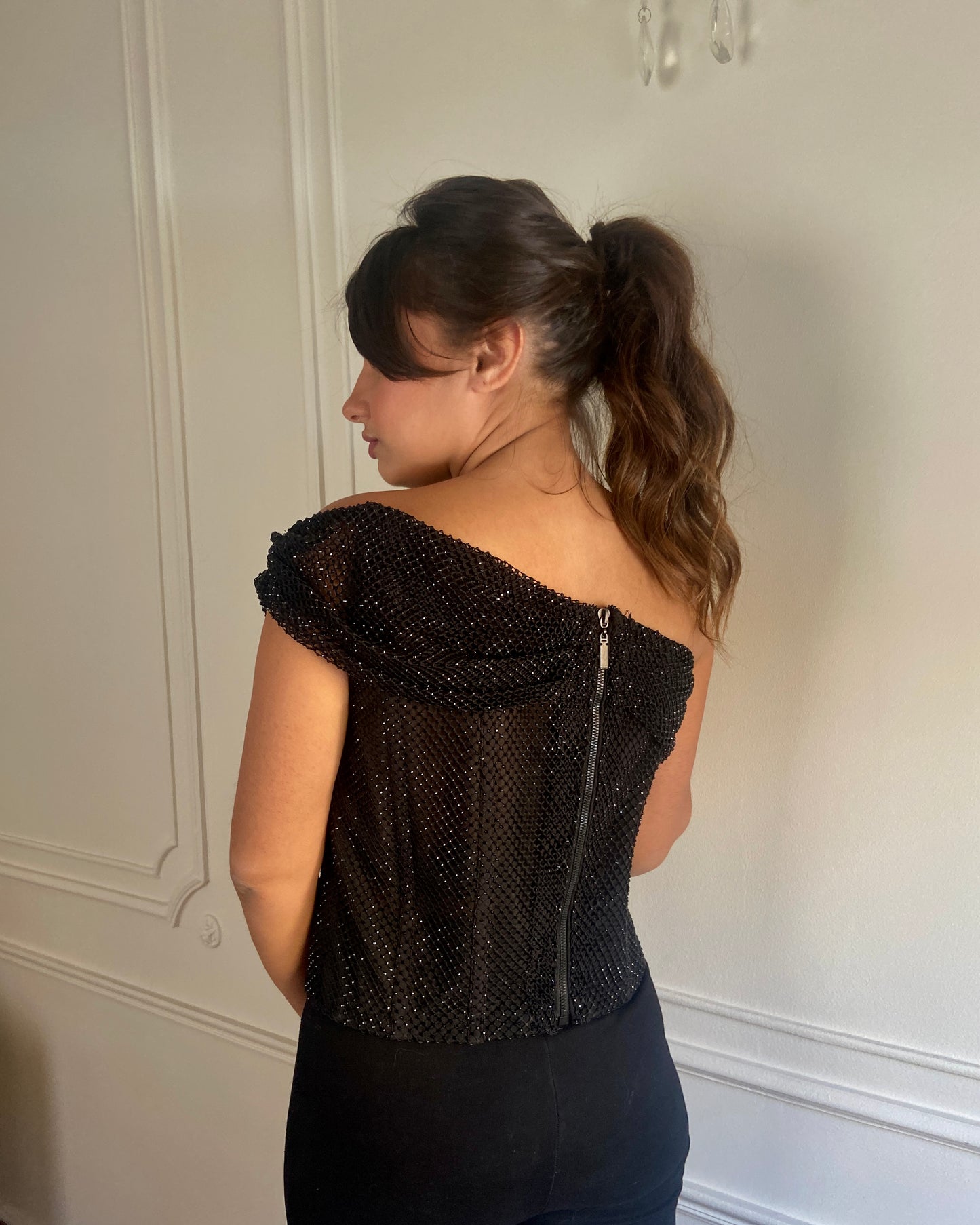 Midnight Mesh Top – Size 38