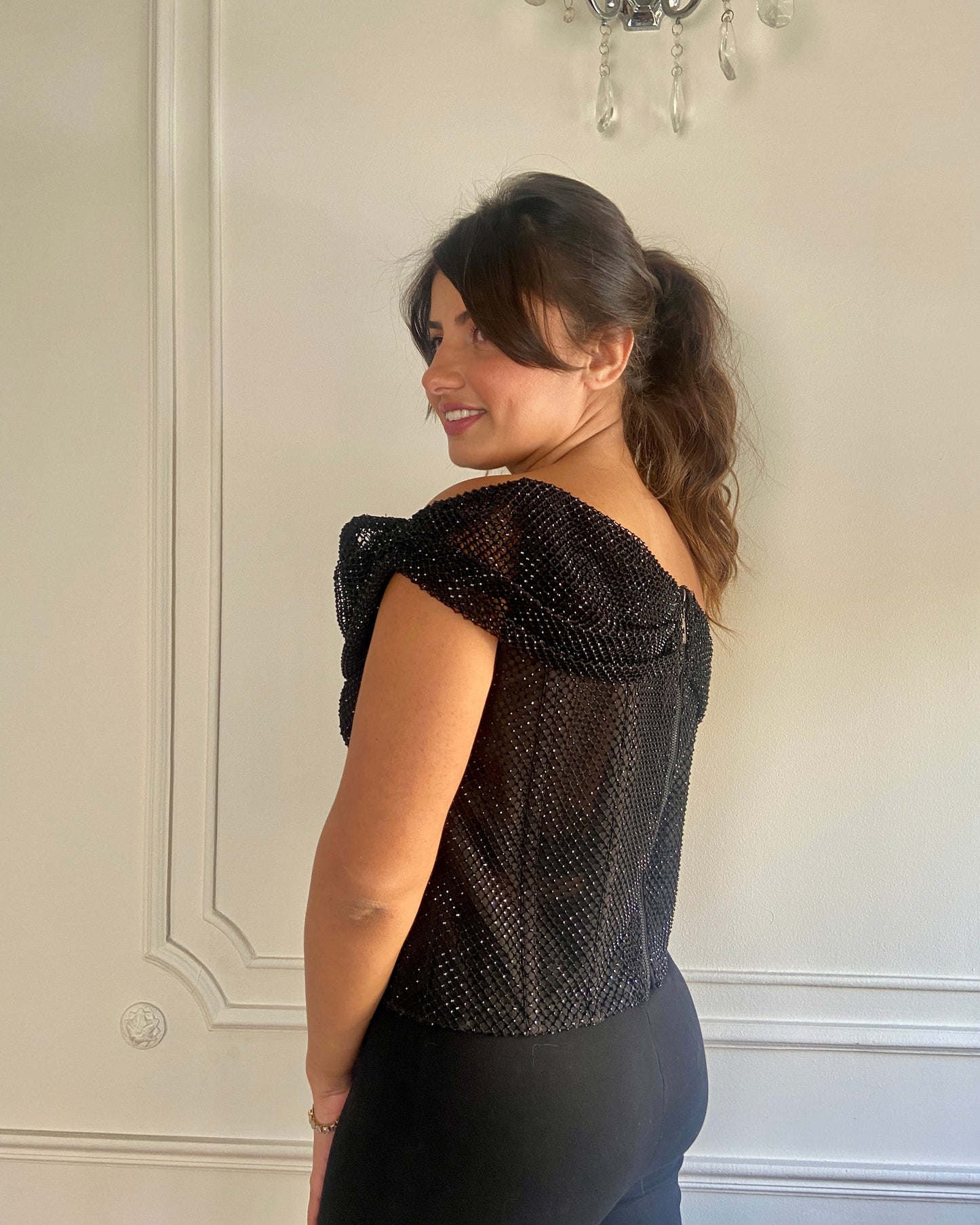 Midnight Mesh Top – Size 38