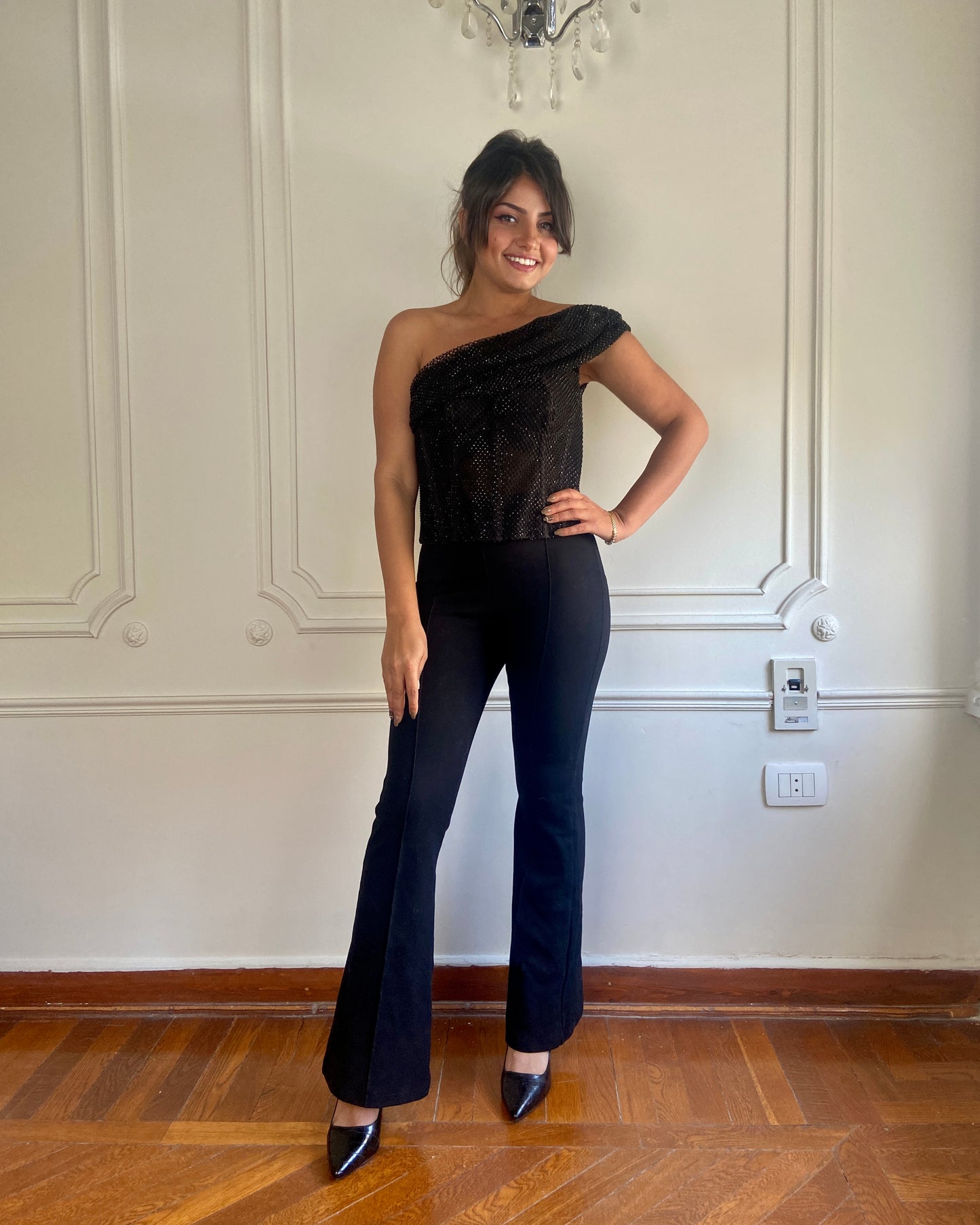Midnight Mesh Top – Size 38