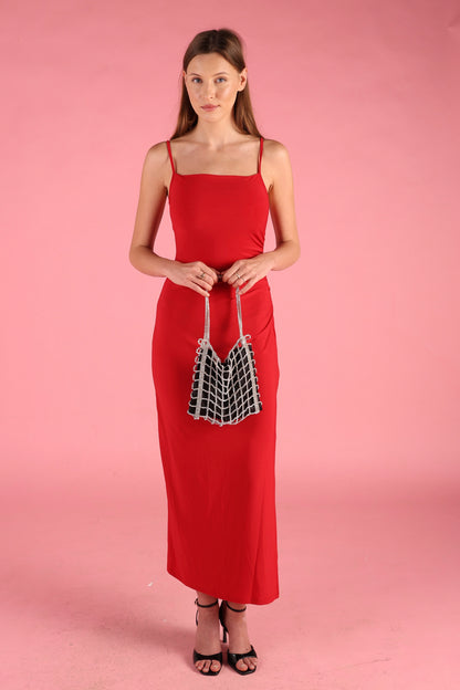 Rhinestone Lattice Evening Mini Bag