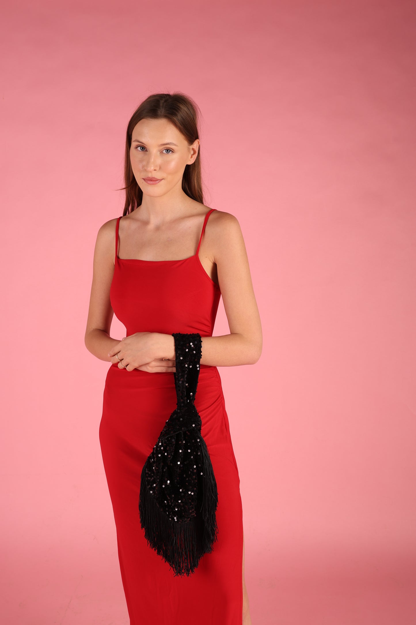 Statement Black Sequin fringe Bag