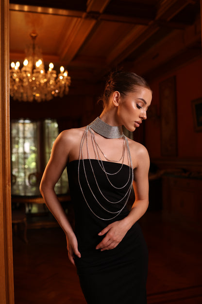 Crystal Drape Choker Necklace