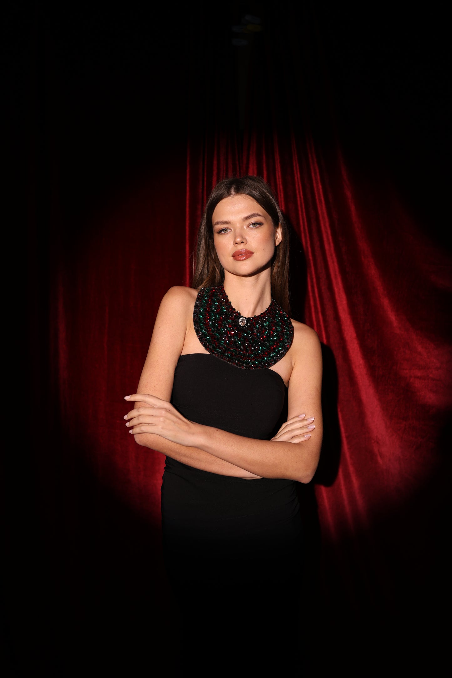 Emerald & Ruby Jewel Statement Neckpiece