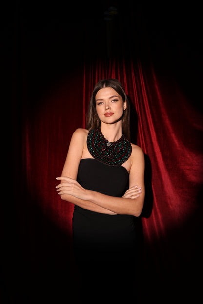 Emerald & Ruby Jewel Statement Neckpiece
