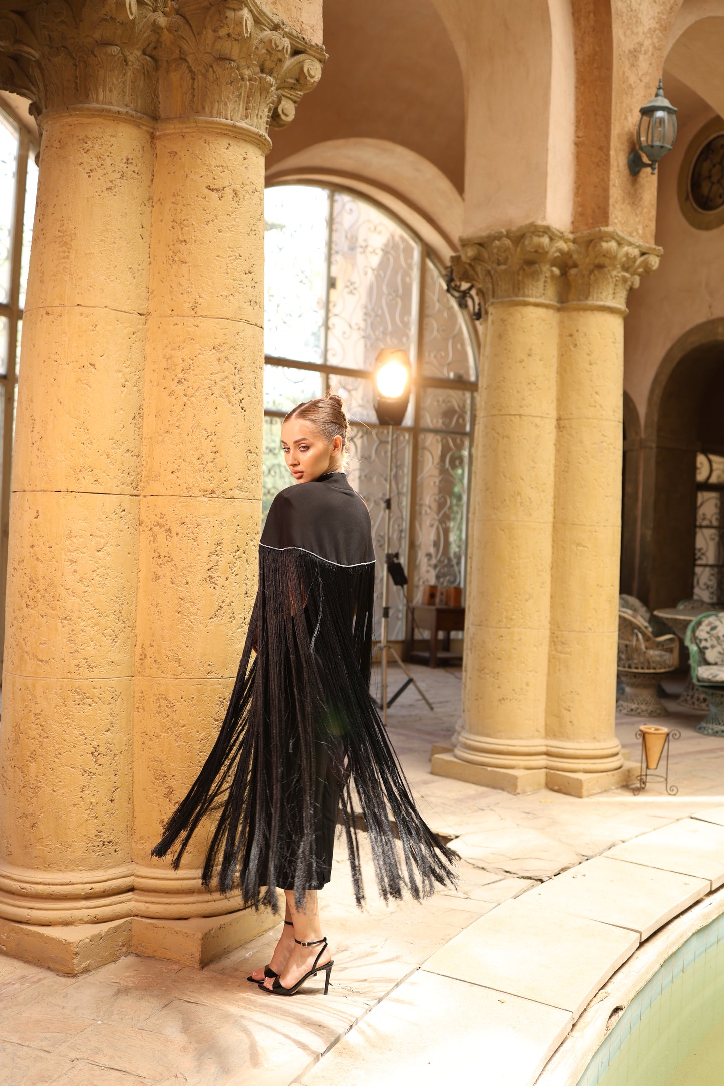 Black Fringe Cape