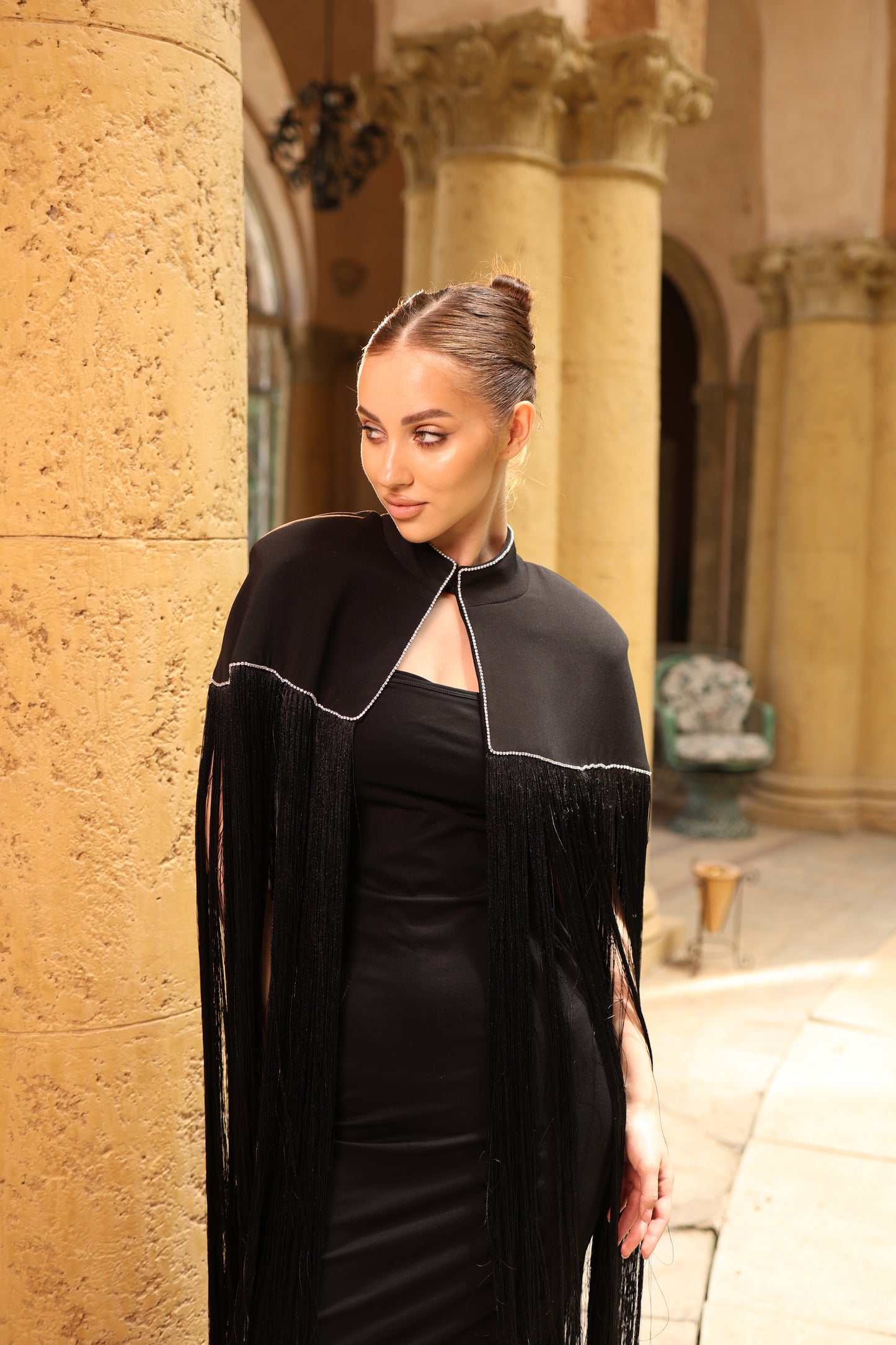 Black Fringe Cape