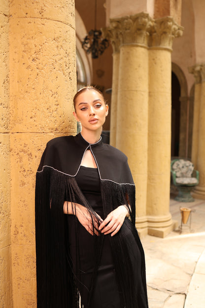 Black Fringe Cape