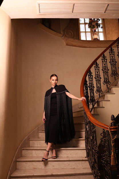 Black Fringe Cape