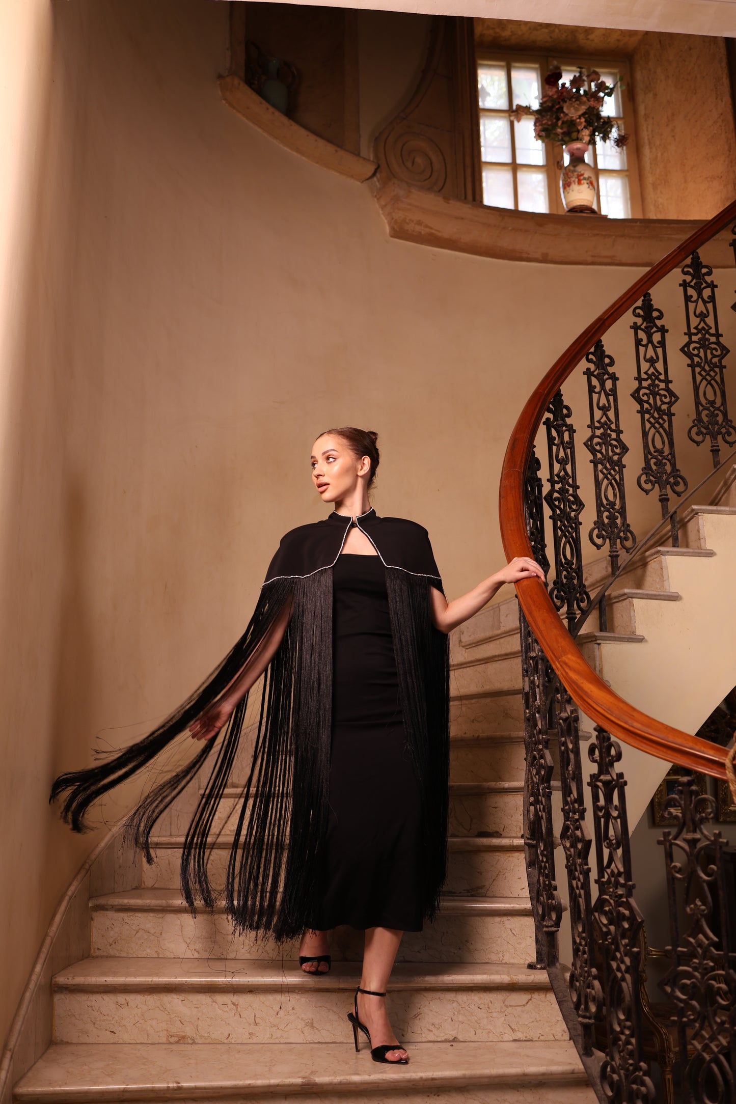 Black Fringe Cape