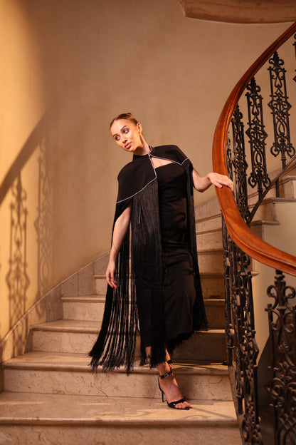 Black Fringe Cape