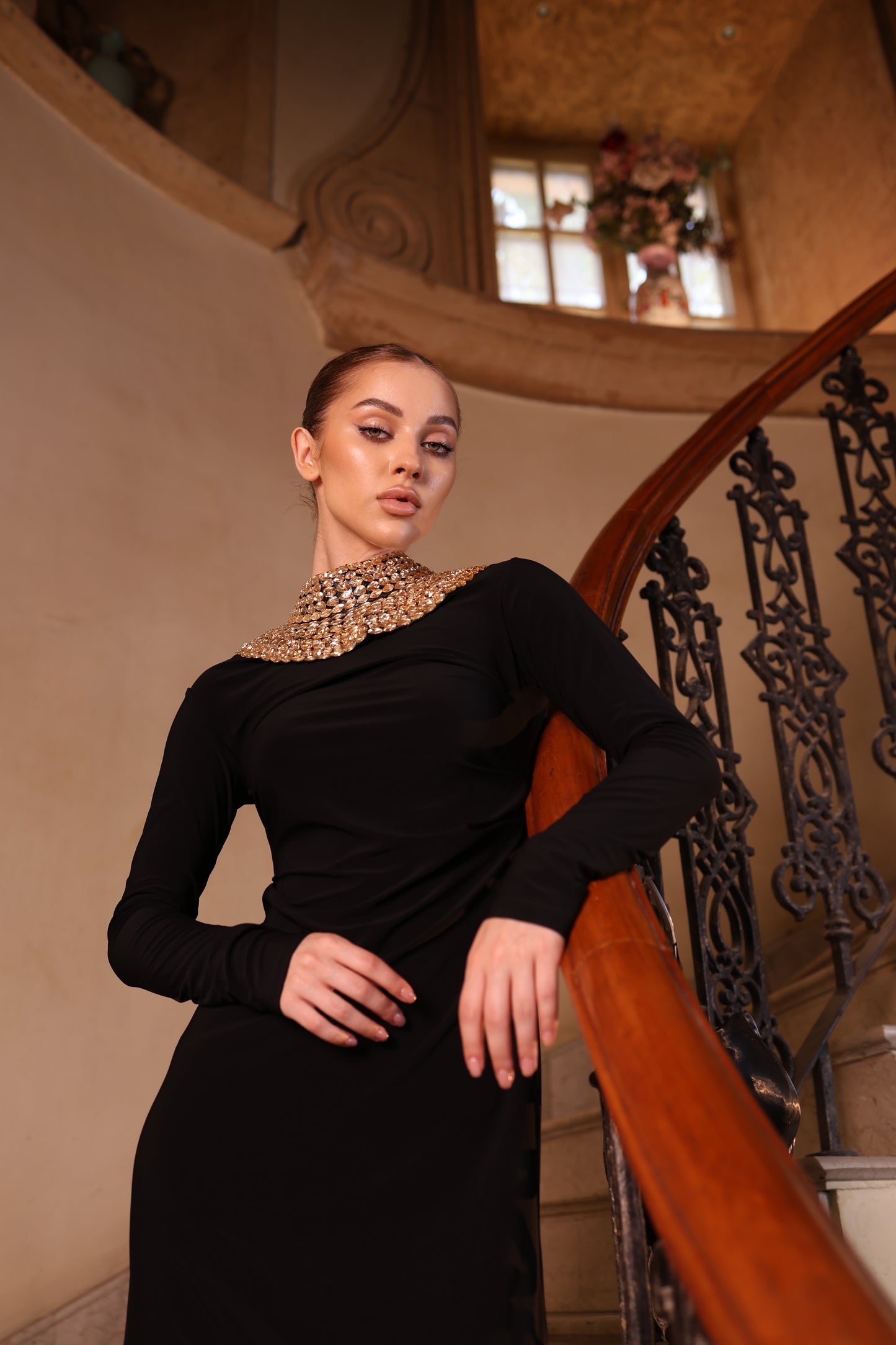 Gold Crystal Neck-Piece