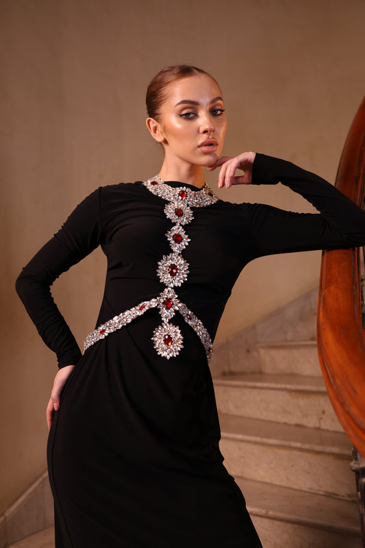Ruby & Crystal Body Chain Set