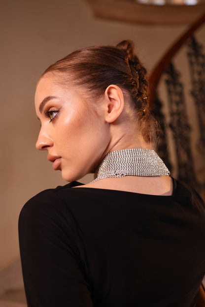 Crystal Drape Choker Necklace