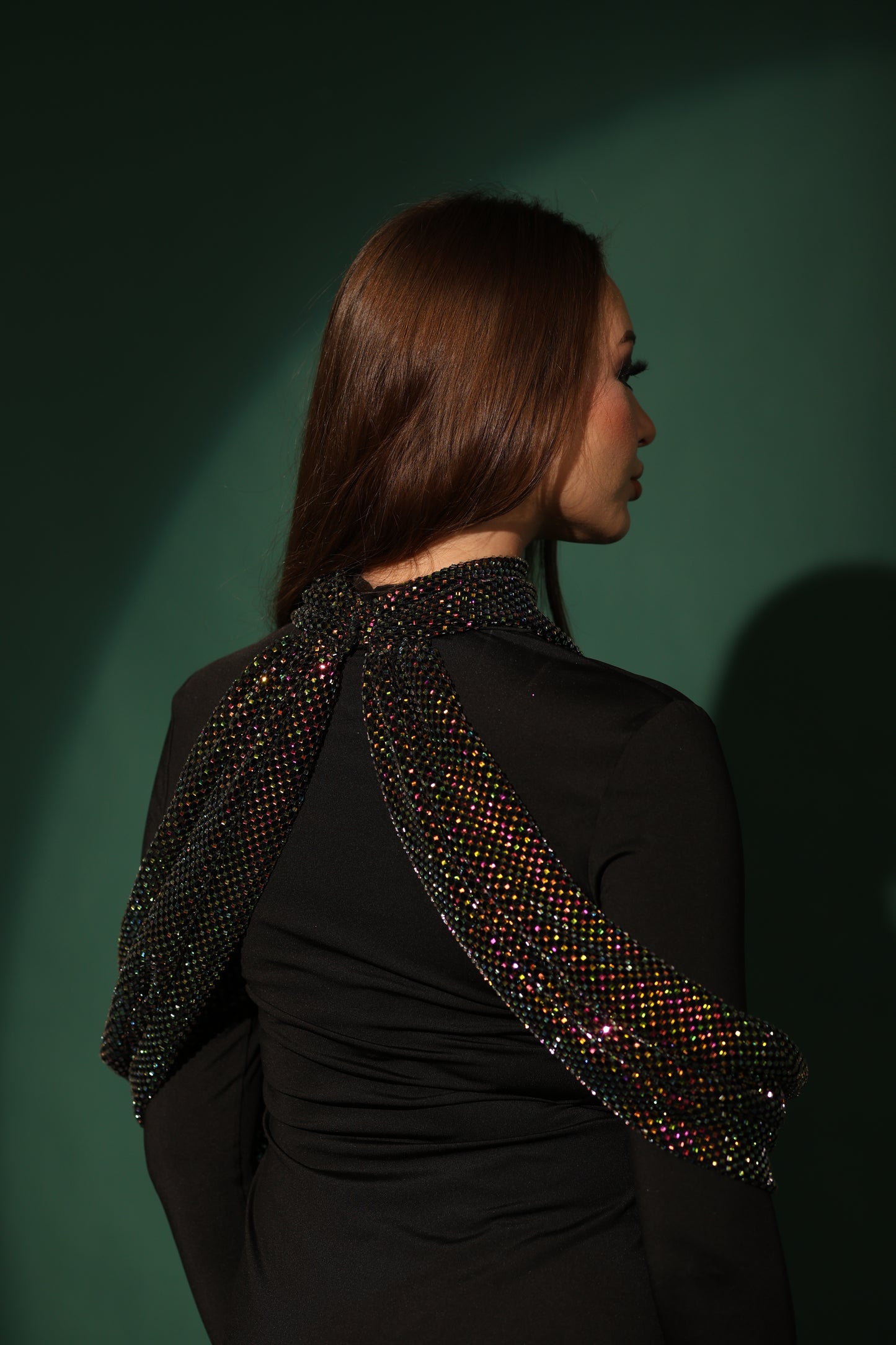 Swarovski mesh cape wrap