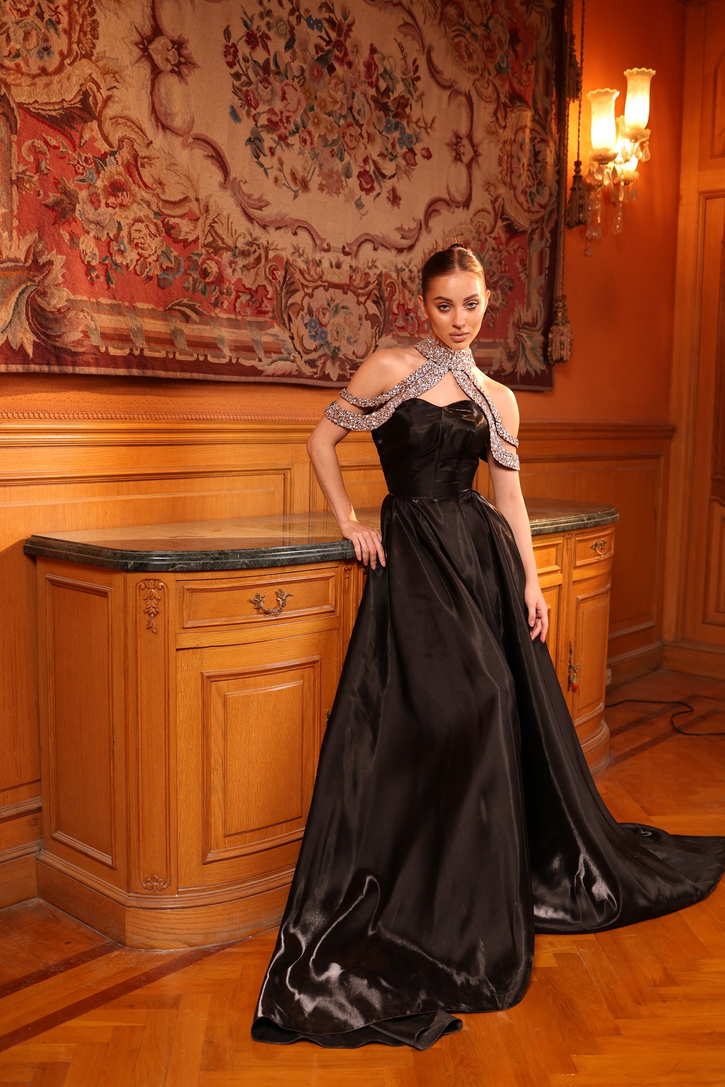 Crystal Shoulder Cape-Collar