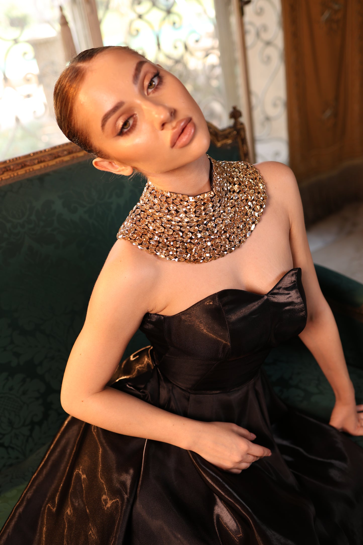 Gold Crystal Neck-Piece