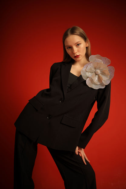Silver detachable flower
