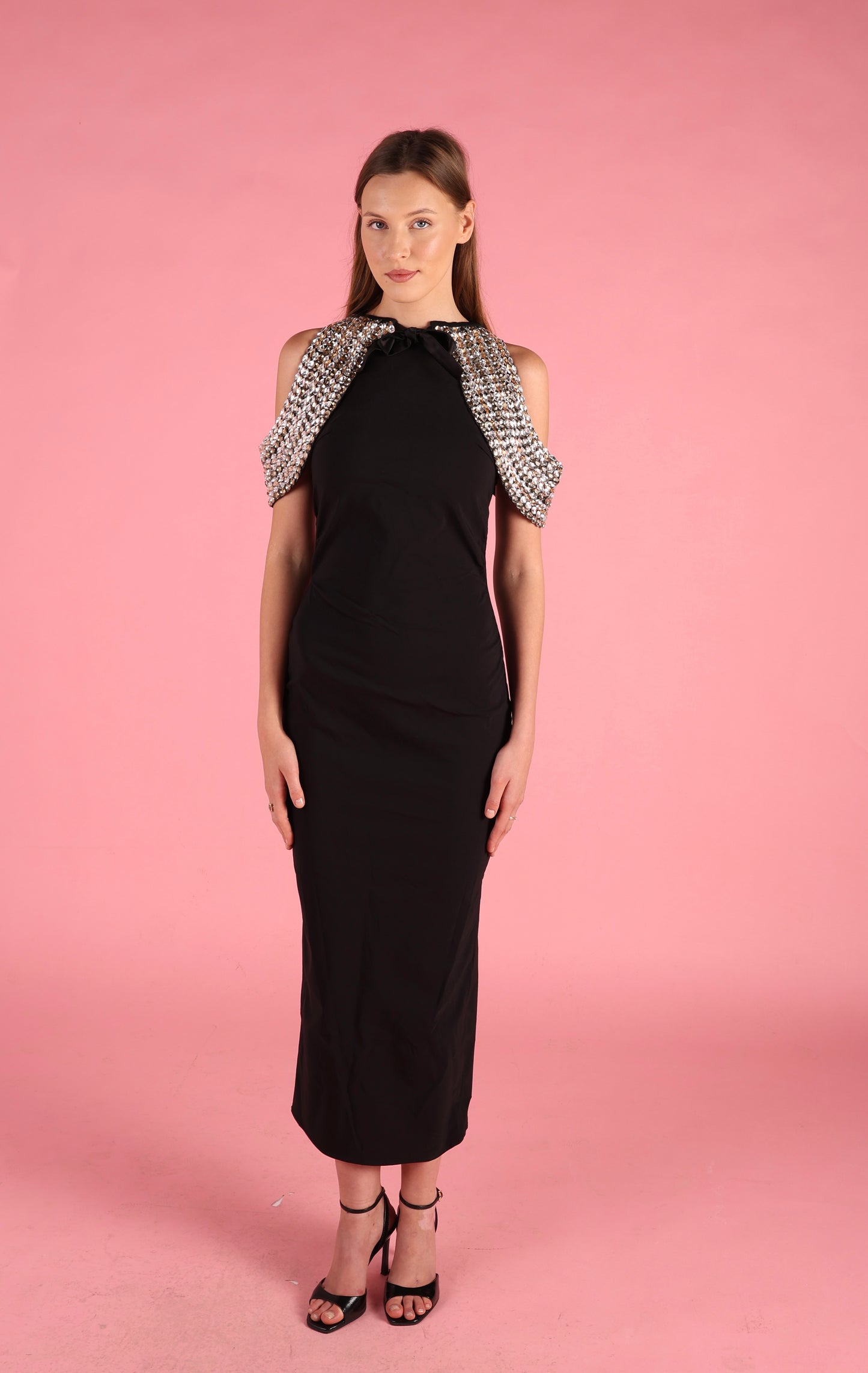 Gold and Silver Crystal Shoulder Piece