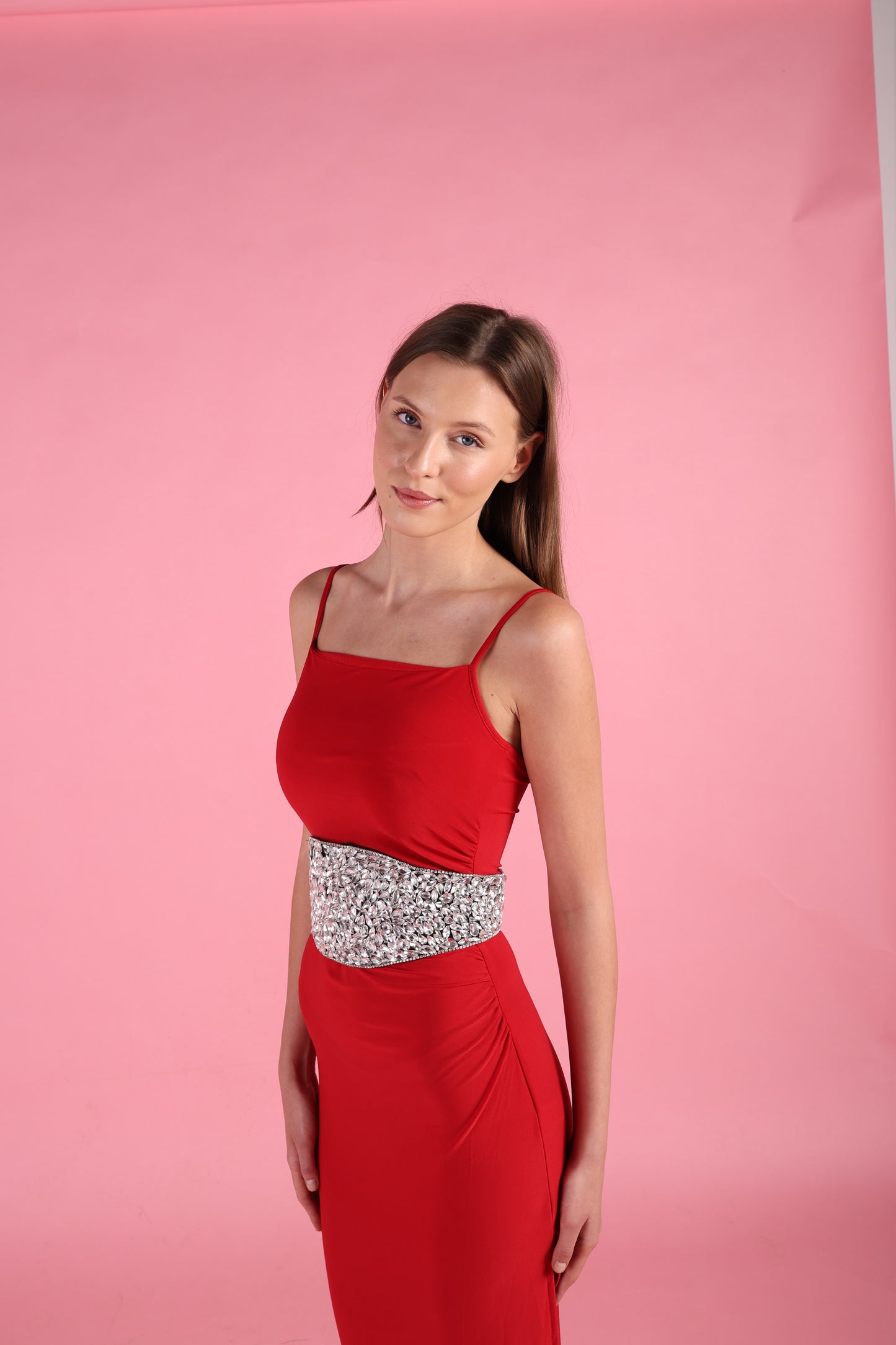 Wide Crystal Embellished Party Belt