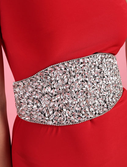 Wide Crystal Embellished Party Belt
