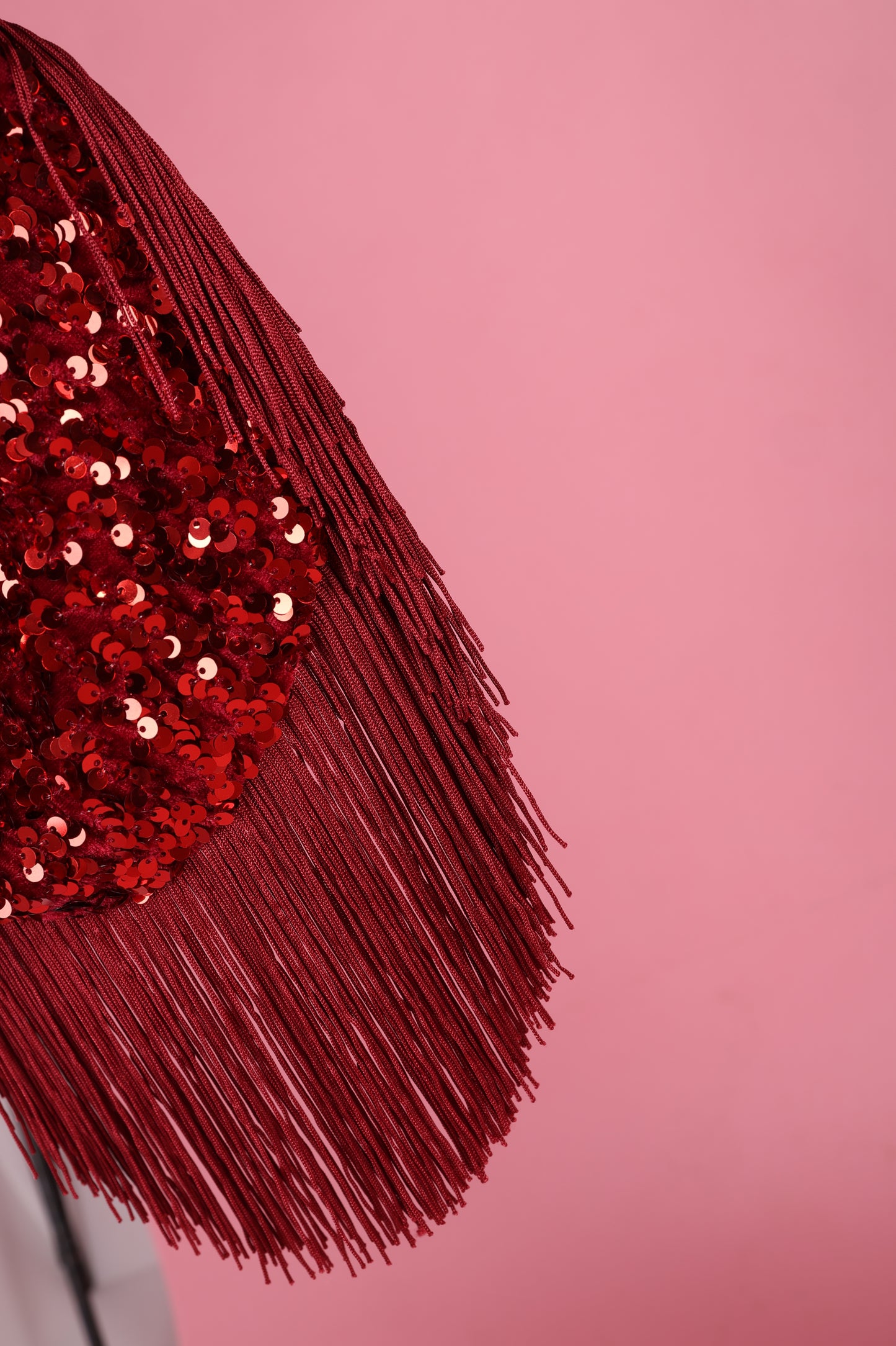 Statement Red Sequin Fringe Bag