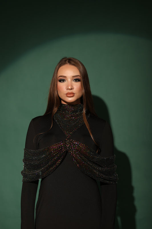 Swarovski mesh cape wrap