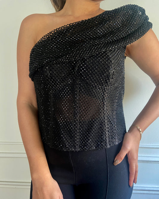 Midnight Mesh Top – Size 38