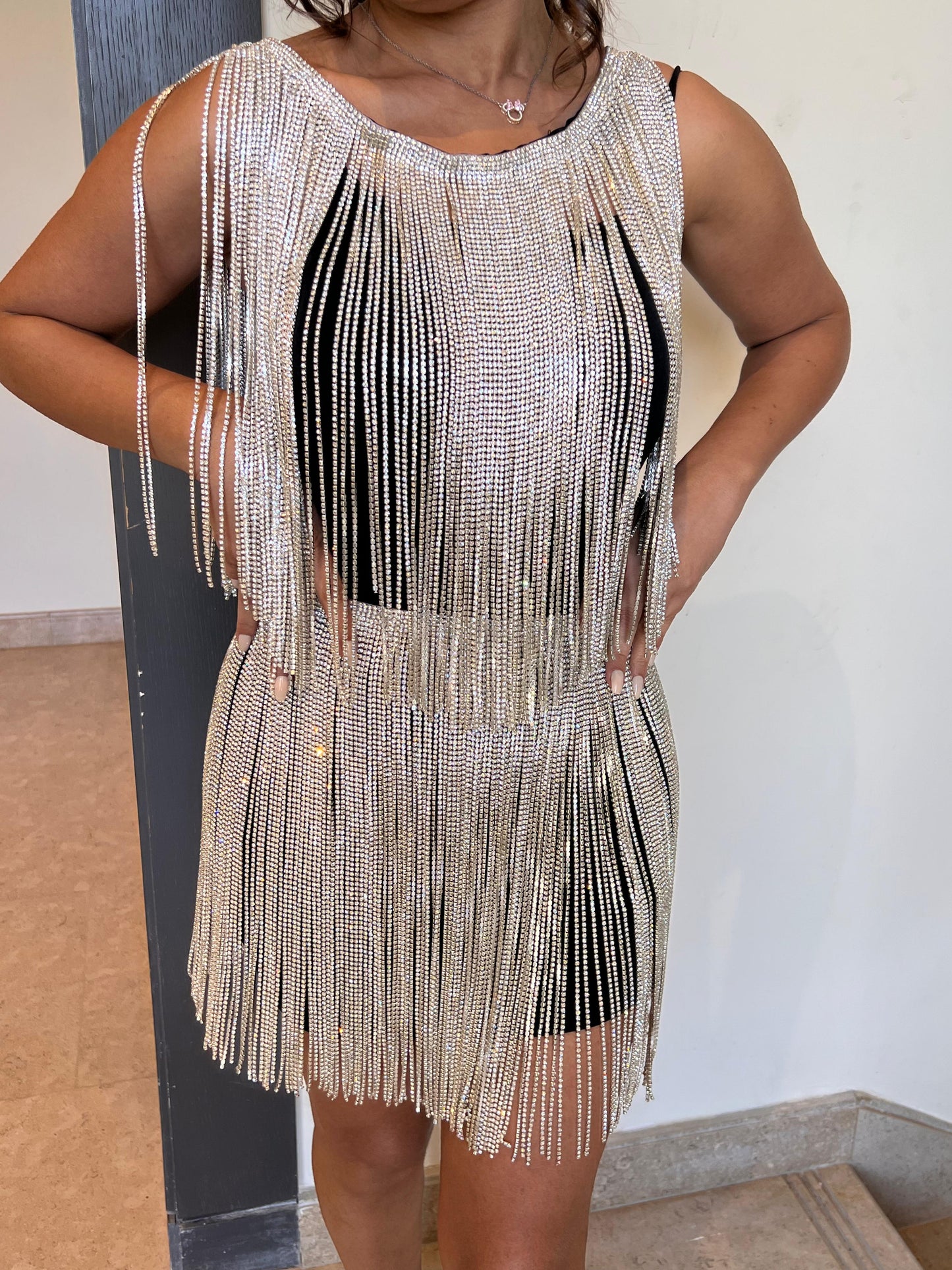 Rhinestone fringes set