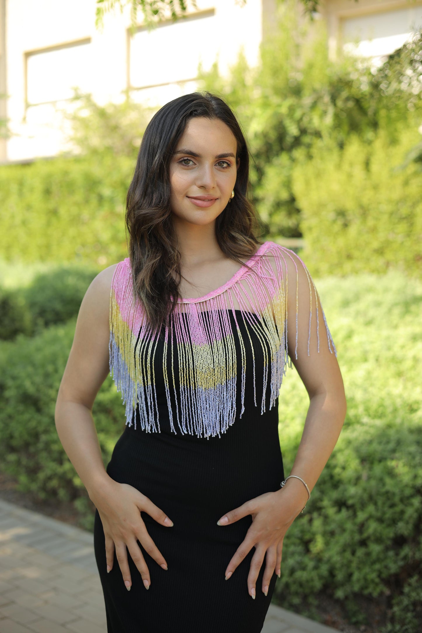 Colored Fringes cape- Free size
