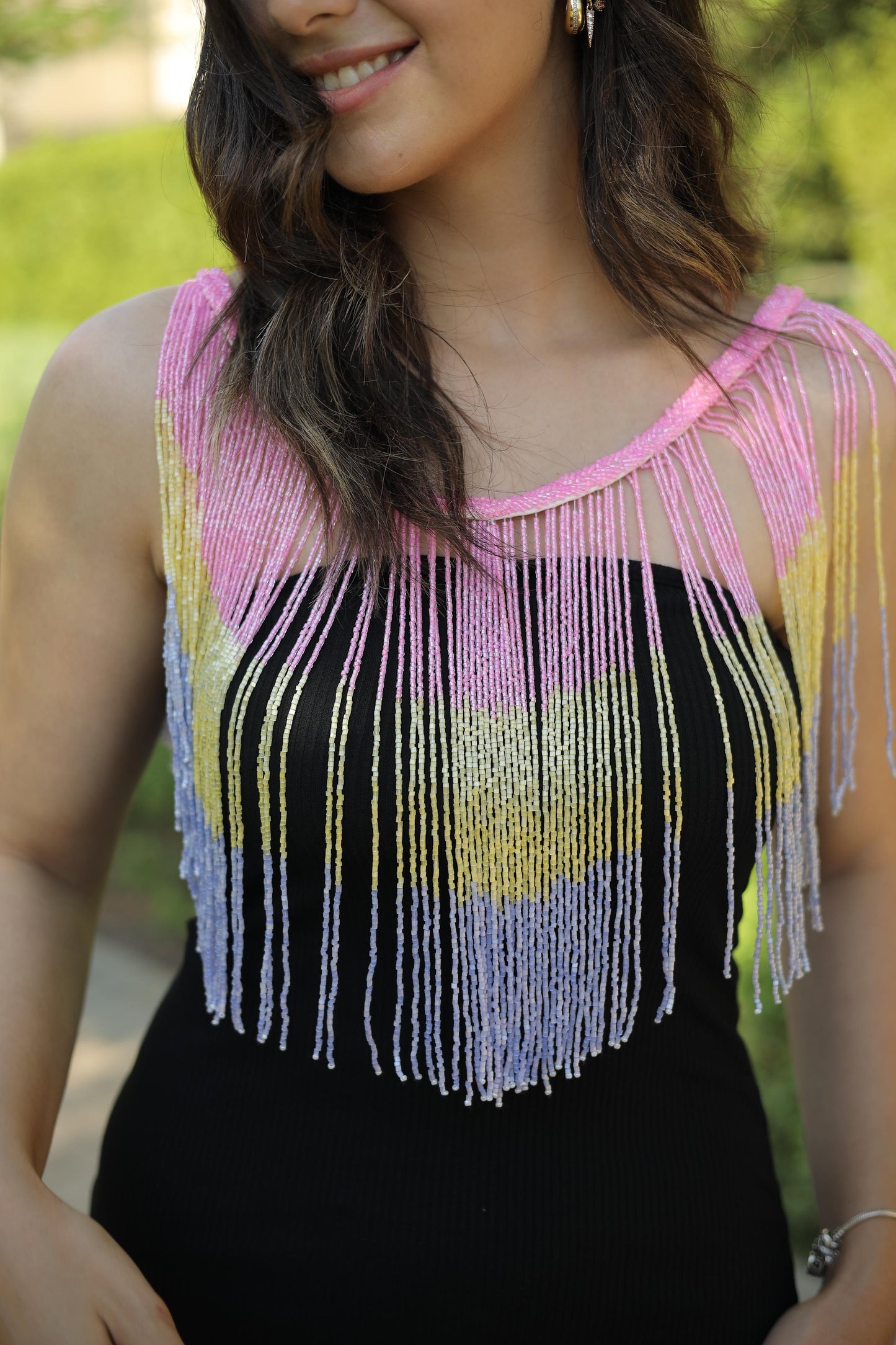 Colored Fringes cape- Free size