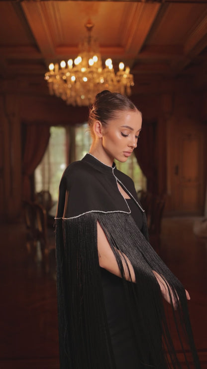 Black Fringe Cape