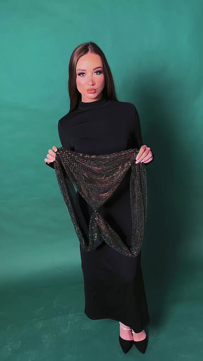 Swarovski mesh cape wrap